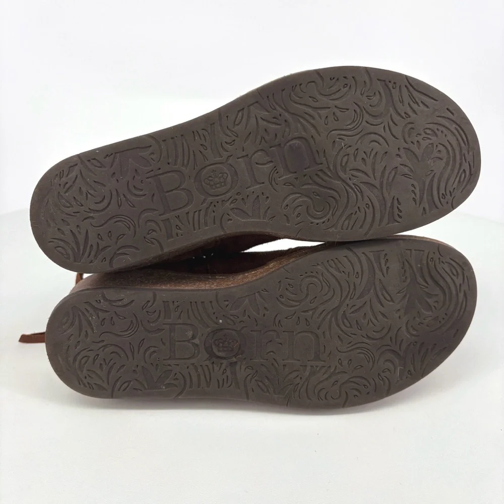 BORN | Viana Leather Wedge Bootie in Distressed Brown | Sz 7 - Picture 13 of 14